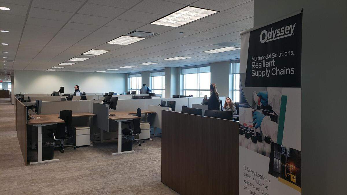 Odyssey Logistics new headquarters in Charlotte is 23,000-square-feet on the fifth floor of Whitehall Corporate Center at 3545 Whitehall Park Drive.