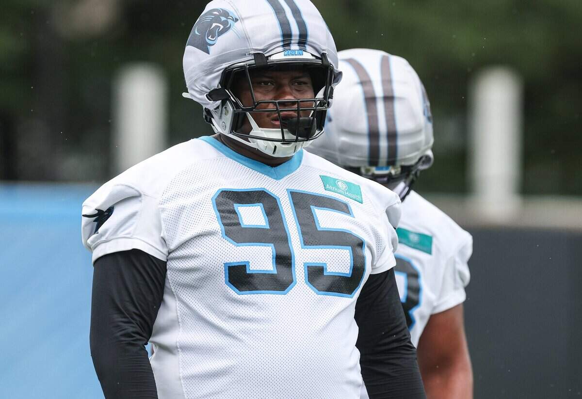 Defensive tackle Derrick Brown takes part in Carolina Panthers Organized Team Activities on Tuesday, June 2, 2026.