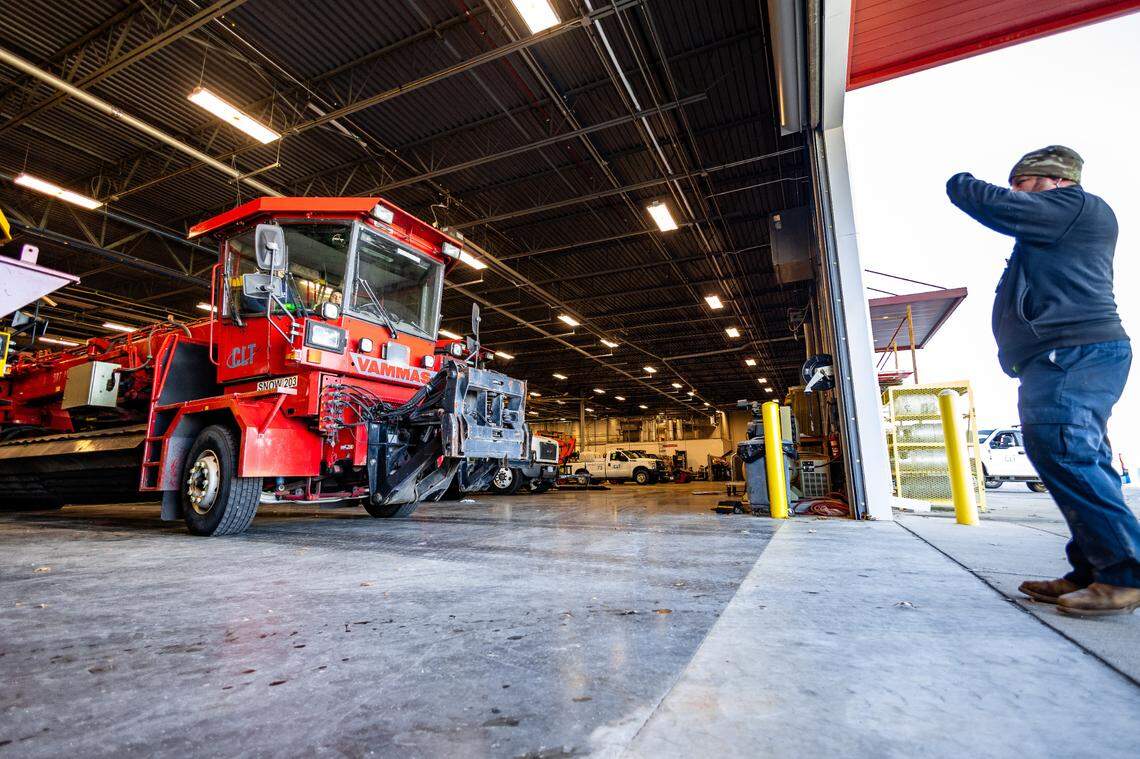 Snow teams at Charlotte Douglas International Airport are preparing for the storm with a fleet of nearly 40 snow removal and deicing vehicles and maintenance equipment.