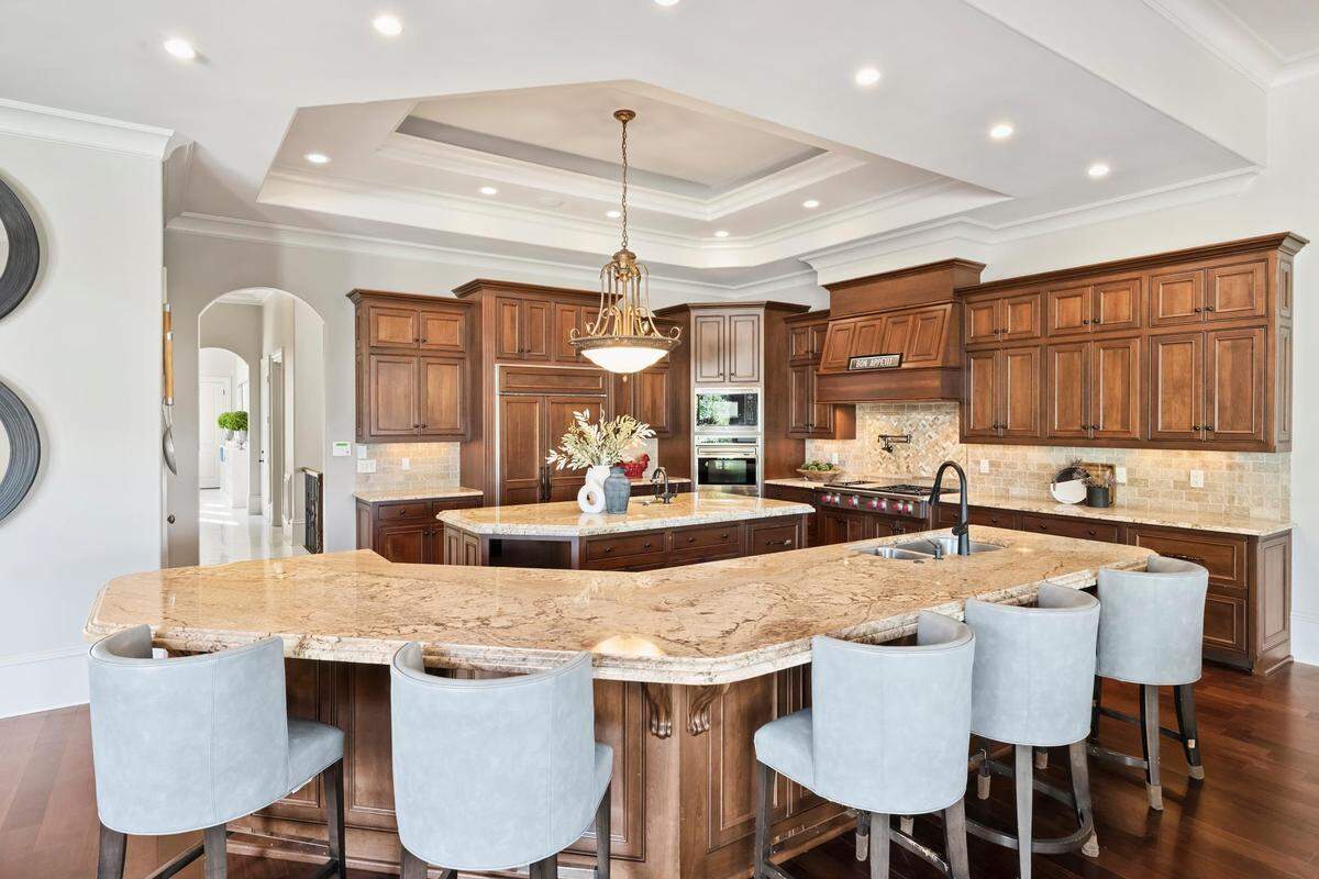 Shown is the chef’s kitchen of the mansion.