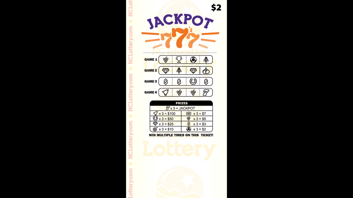 The mystery winner saw the word “jackpot” on this $2 North Carolina lottery ticket and ended up winning one.