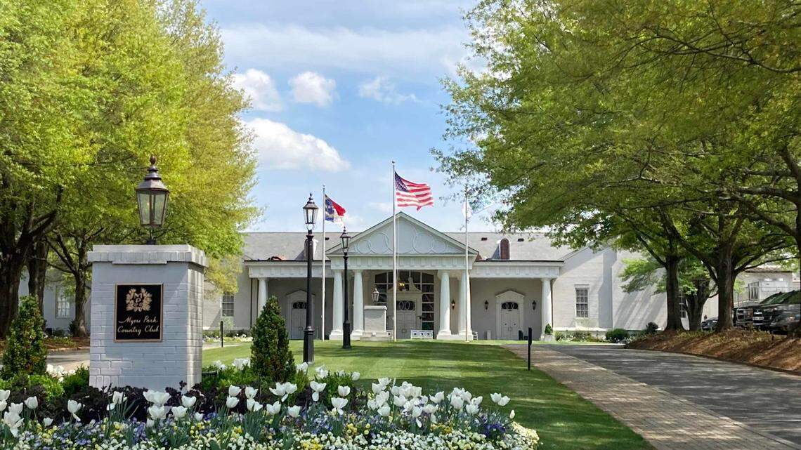 Myers Park Country Club’s front entrance.