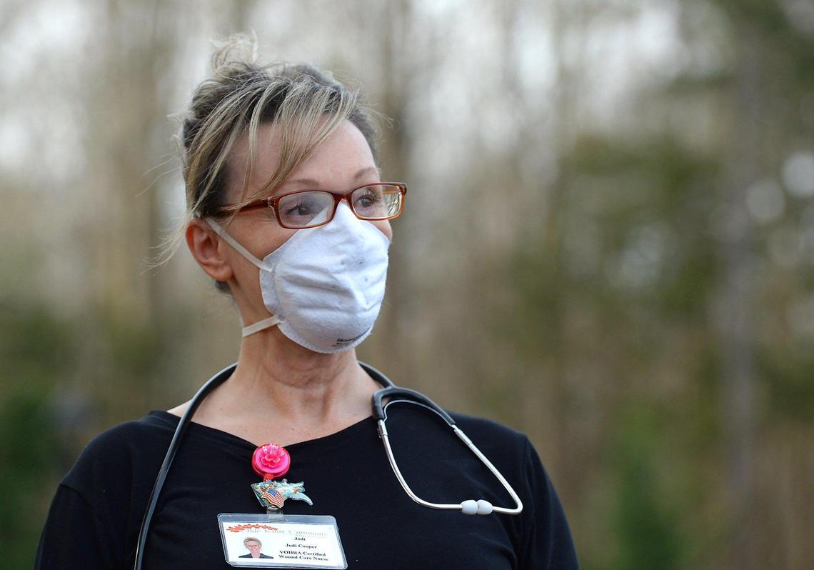 Jodi Cooper is a nurse who works in the COVID unit at Olde Knox Commons in Huntersville, NC. The facility has been in outbreak status for about a month.