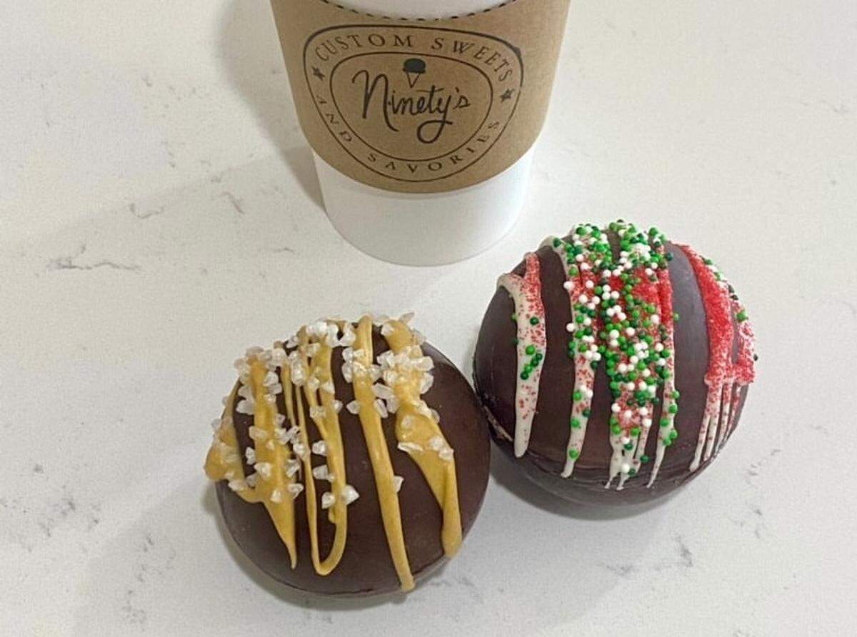 Ninety’s Ice Cream, known for its colorful, innovative desserts, is now offering hot chocolate bombs throughout the holiday season.