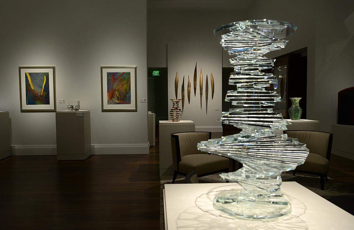 An untitled glass work by Sidney Hutter on loan from Sonia and Isaac Luski was displayed in a first floor gallery named for the couple at the Foundation for the Carolinas in this 2011 file photo.