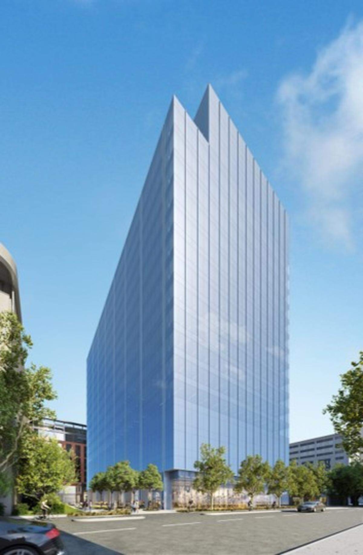 A view from 6th Street in uptown of a proposed office tower as seen in this rendering. The tower would be part of the 7th and Tryon redevelopment.