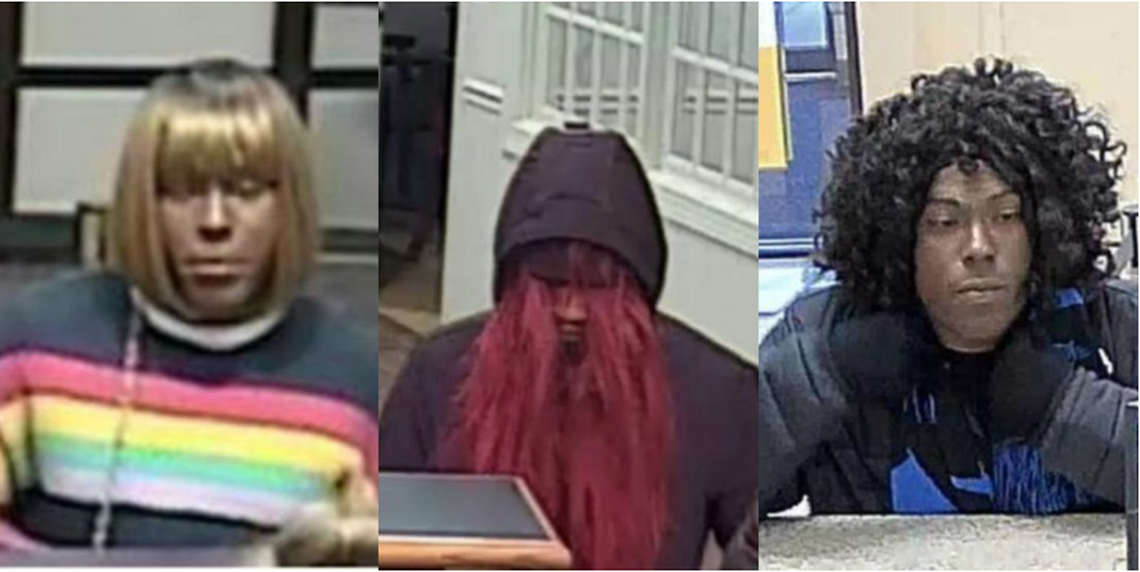 The FBI says the same poorly disguised man has robbed three banks in the Charlotte area in three weeks.