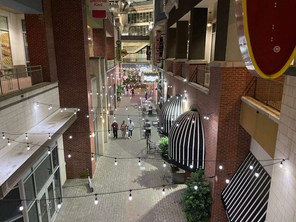 In May 2021, only a few guests strolled through the Epicentre in Charlotte on a Wednesday night.
