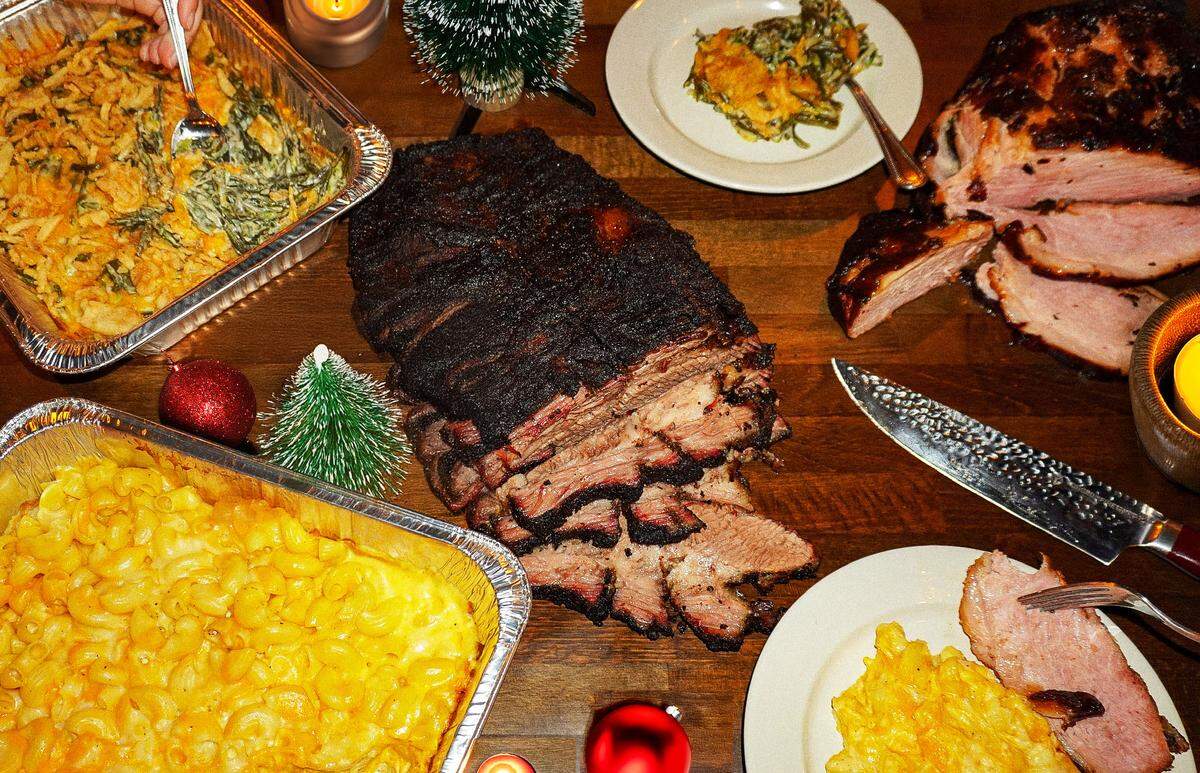 Mac’s Speed Shop’s Christmas brisket and sides.