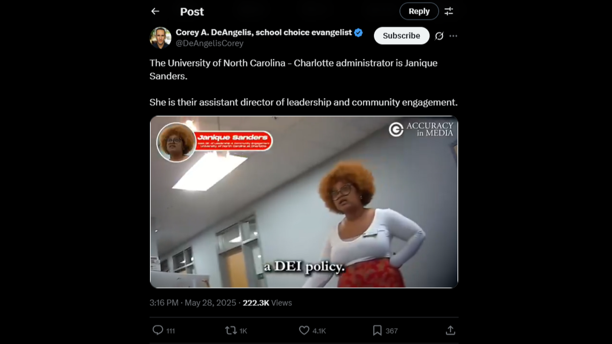 The nonprofit activist group Accuracy in Media posted a video in May, where former UNC Charlotte employee Janique Sanders discussed DEI at the university.