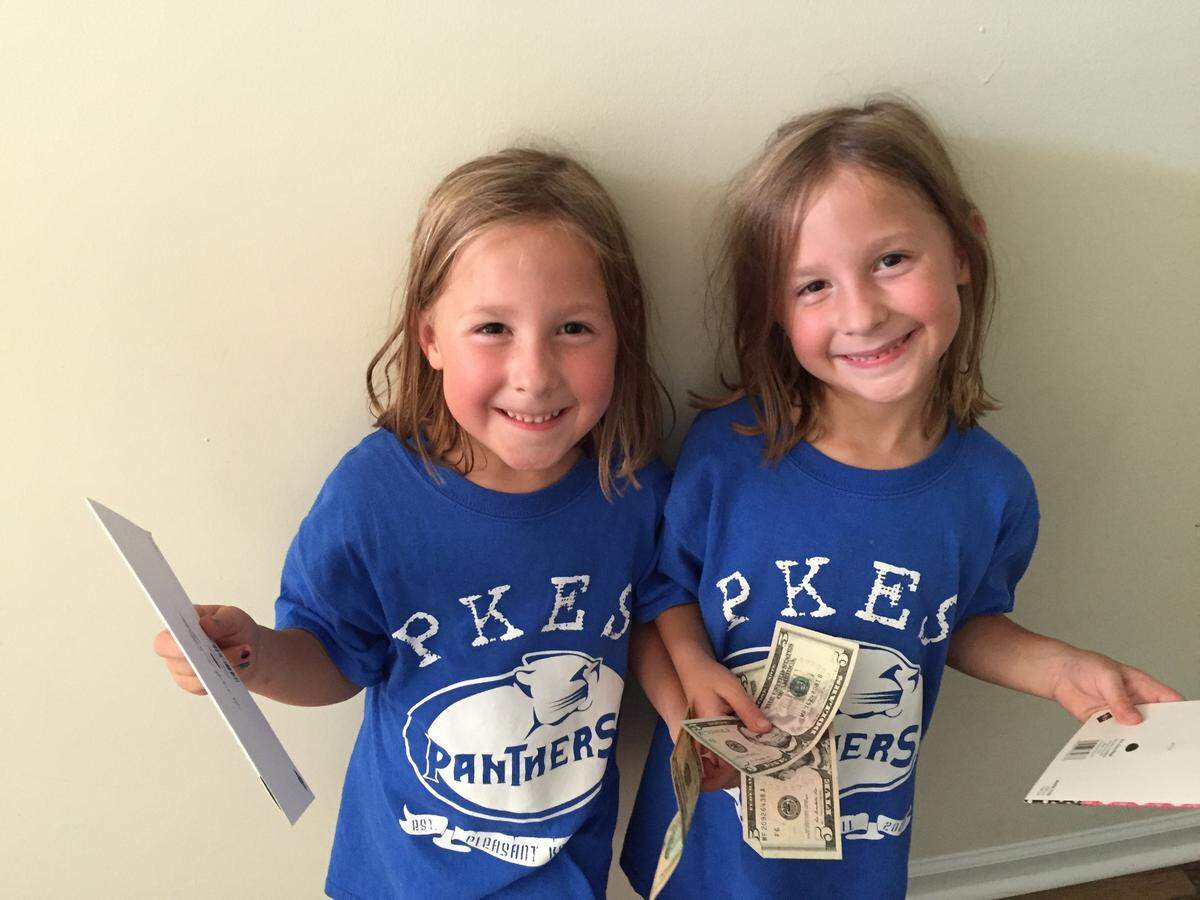 Even elementary school children know Sept. 11 isn’t a regular day to have your birthday on for Kendall, left, and Kayla.