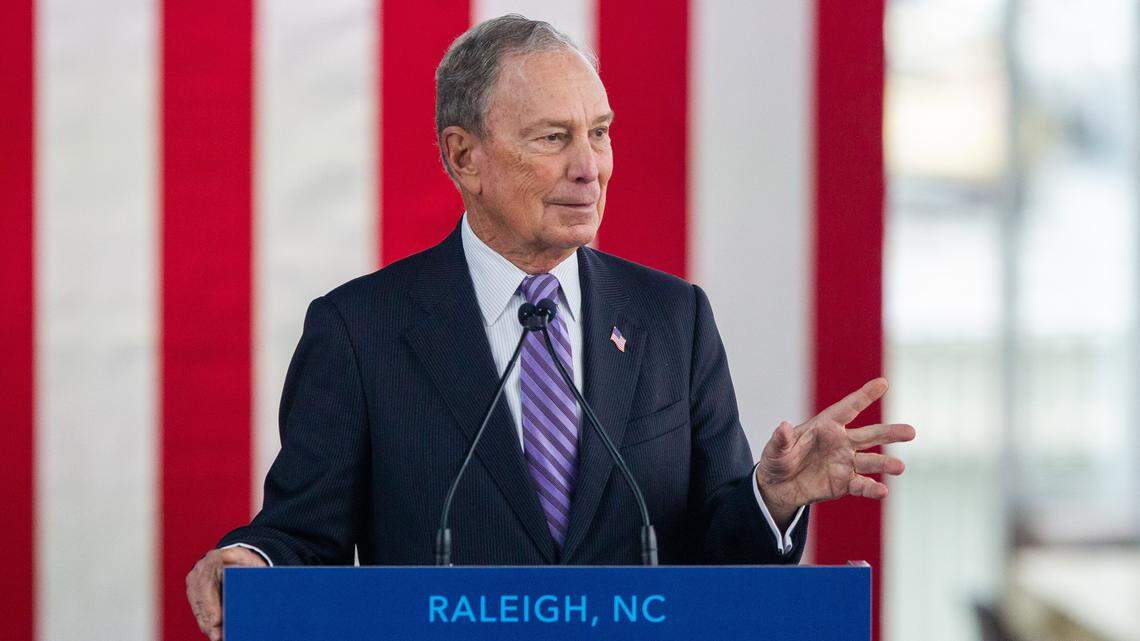 Former New York City mayor Mike Bloomberg hosts a campaign rally at Union Station in Raleigh this month.