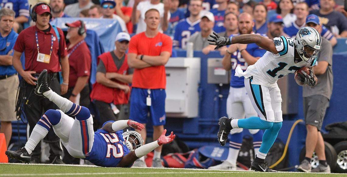 Carolina Panthers wide receiver Jarius Wright (13) has established himself already as more than just a situational receiver. He has been one of quarterback Cam Newton’s favorite targets so far.