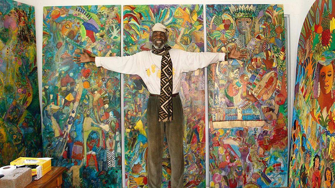 The late T.J. Reddy in his studio in this 2017 photo.