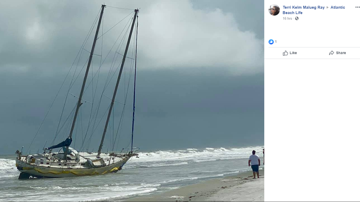 A GoFundMe campaign has been created to try and repair the boat, which ran around at Atlantic Beach, Florida, on Sunday.