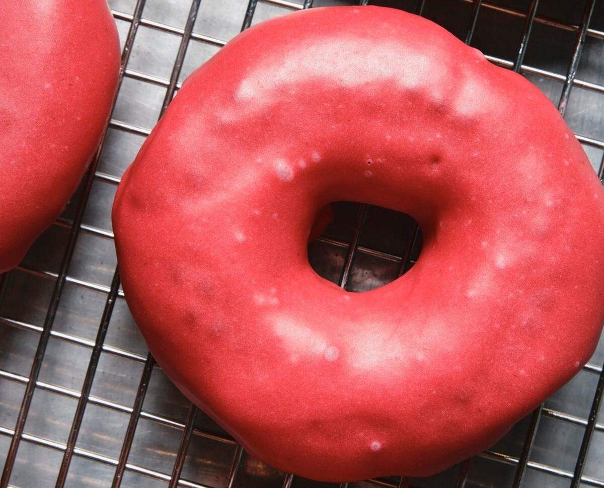 Milkbread’s red raspberry and Meyer lemon doughnuts with a red raspberry glaze are available at both the Davidson and Plaza Midwood locations.