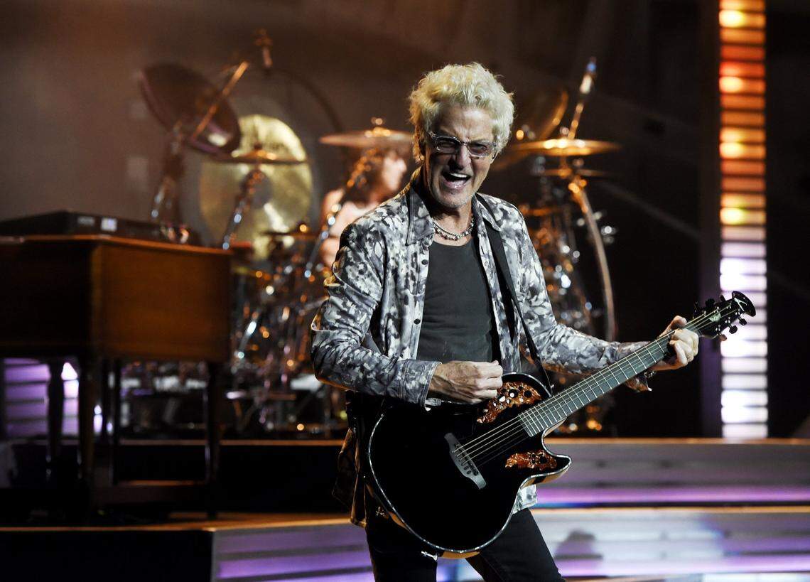 Kevin Cronin, lead singer of REO Speedwagon, photographed at a 2015 concert in Kansas City, Missouri.