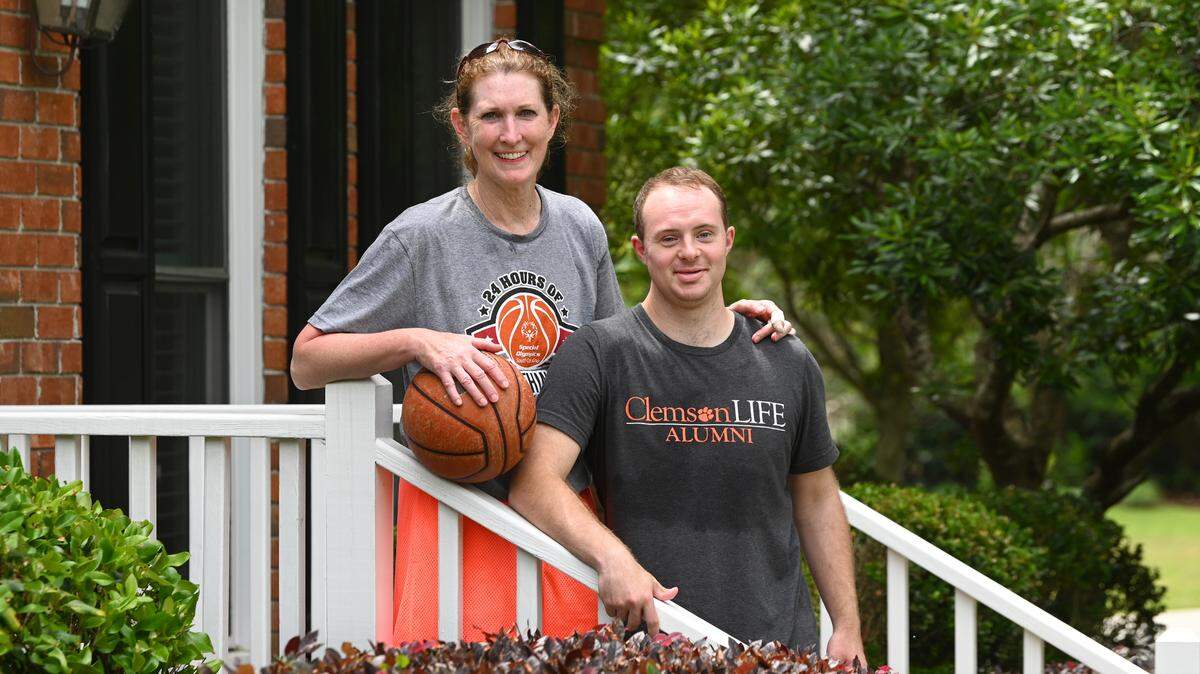 Former North Carolina State women’s basketball player and current college basketball analyst Debbie Antonelli, left and her son Frankie Antonelli on Sunday, May 14, 2023.