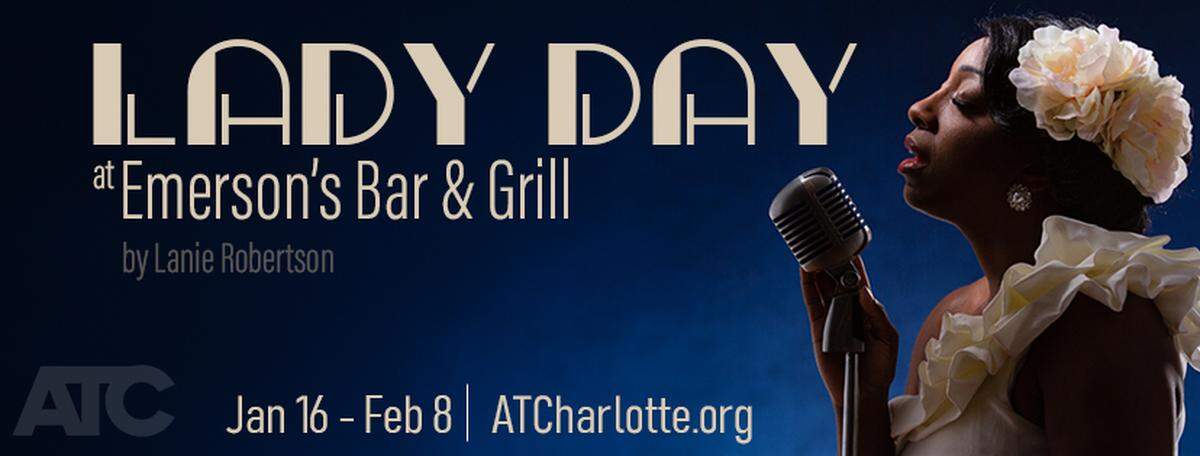 Janeta Jackson plays Billie Holiday in “Lady Day at Emerson’s Bar and Grill” for&nbsp;Actor’s Theatre of Charlotte at Queens University of Charlotte’s Hadley Theater.