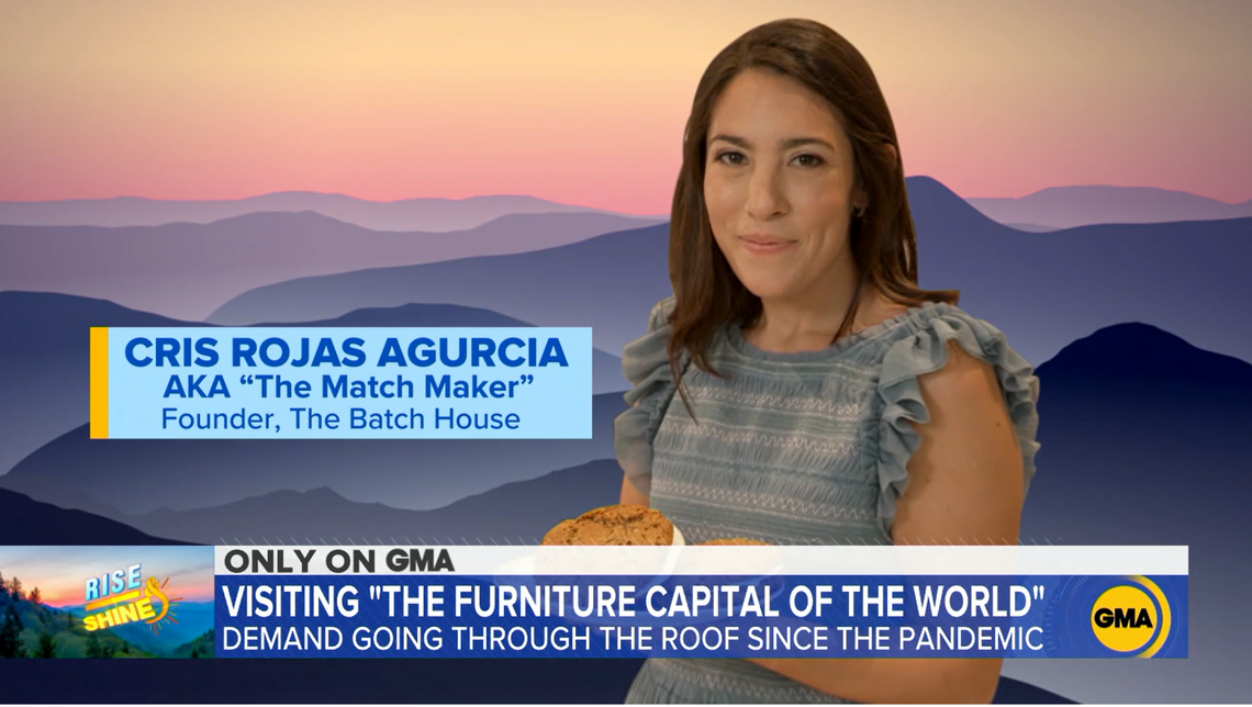Cris Rojas Agurcia —  known in Charlotte as the Batchmaker — appeared on “Good Morning America” to talk about The Batch House. (She isn’t a match maker, though, unless you count her knack for pairing us up with sweet treats.)