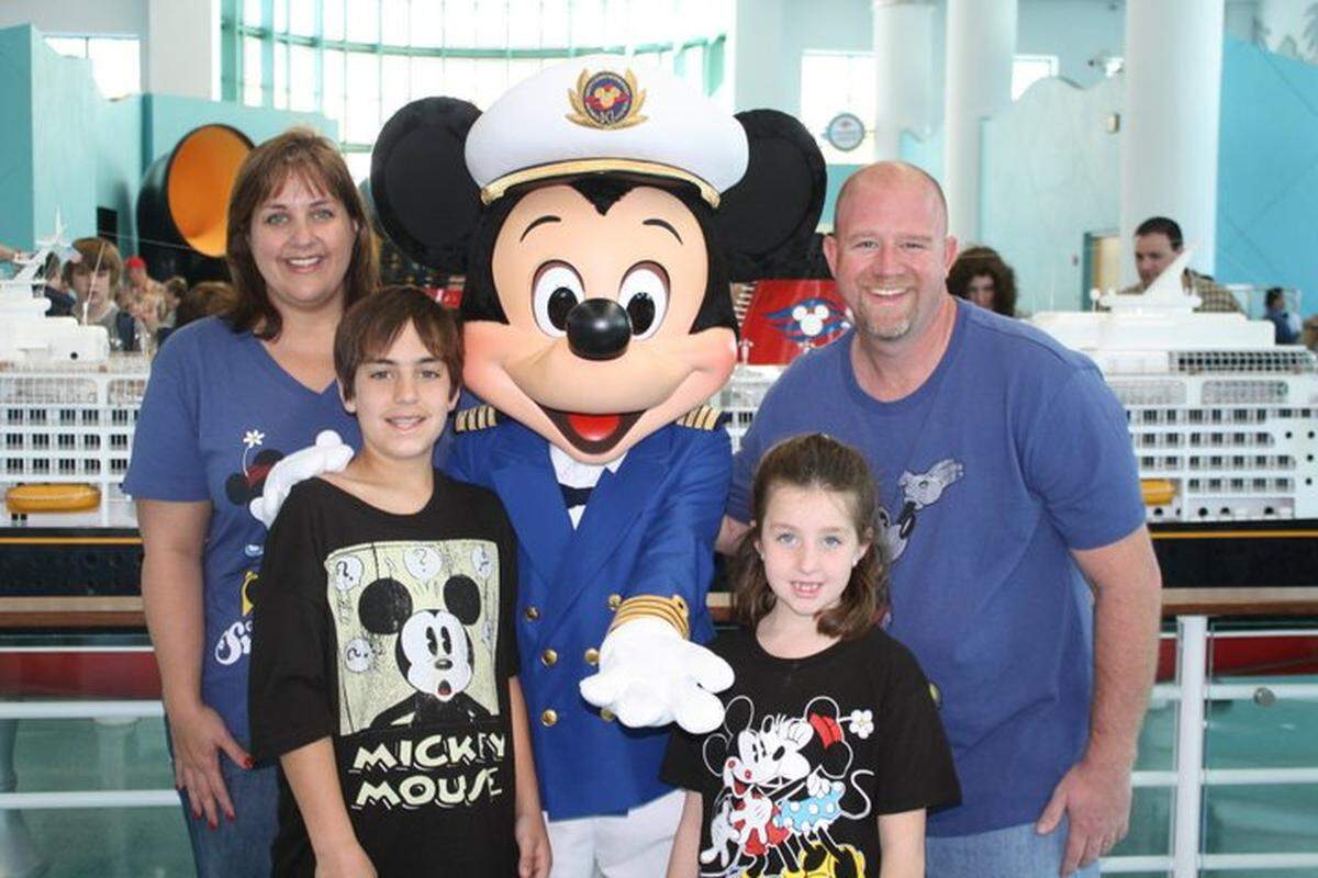 Angie and Jerry Guy with their daughter Allie and Angie’s son Mitchell, photographed in March 2011.