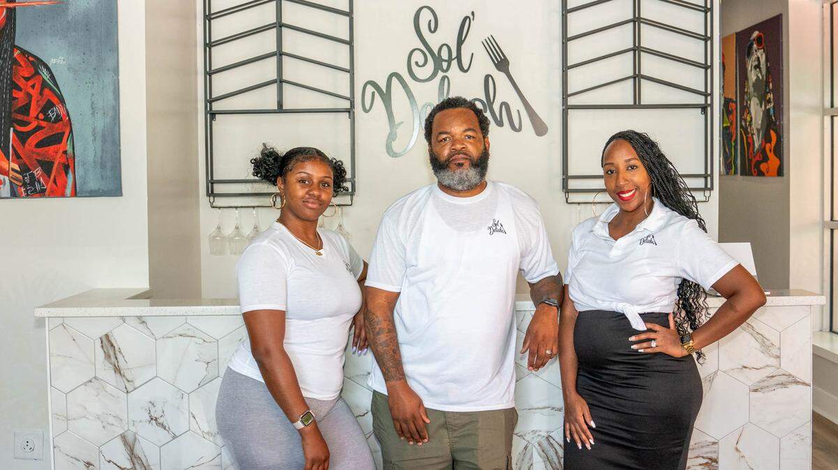 Des Higgins, Latell Brice and Marilyn Brice of Sol’ Delish CLT.