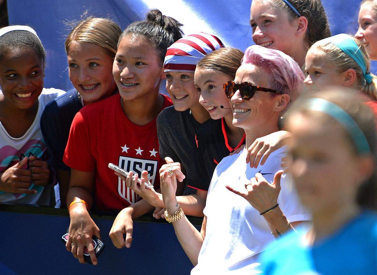 Megan Rapinoe, co-captain of the Women’s World Cup champion U.S. team, visited Charlotte in July for the House of Soccer.