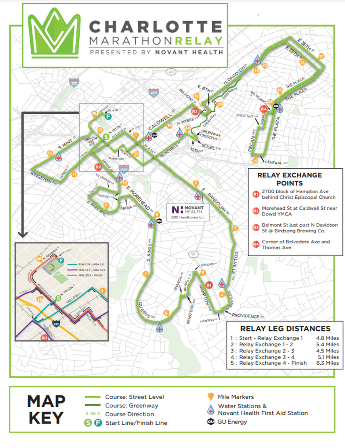 A screenshot of the marathon relay map.