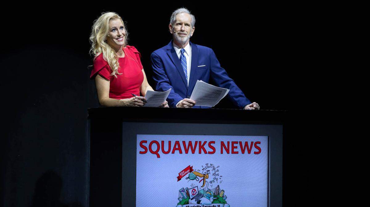 Johanna Jowett and Mike Collins in “Charlotte Squawks 16: Going Viral!”