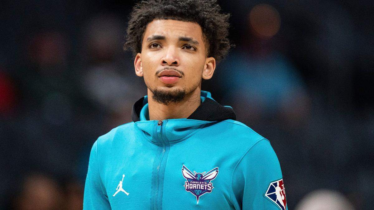 Charlotte Hornets guard James Bouknight played well in his extended time on Monday night. (AP Photo/Jacob Kupferman)
