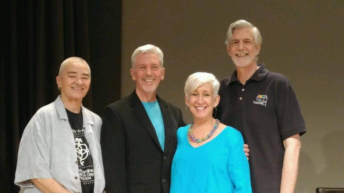 Darryl Logsdon, second from left, at last year’s Pride ’94 anniversary panel discussion.