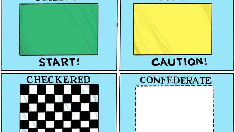 Kevin Siers cartoon: NASCAR cuts the Confederate Flag