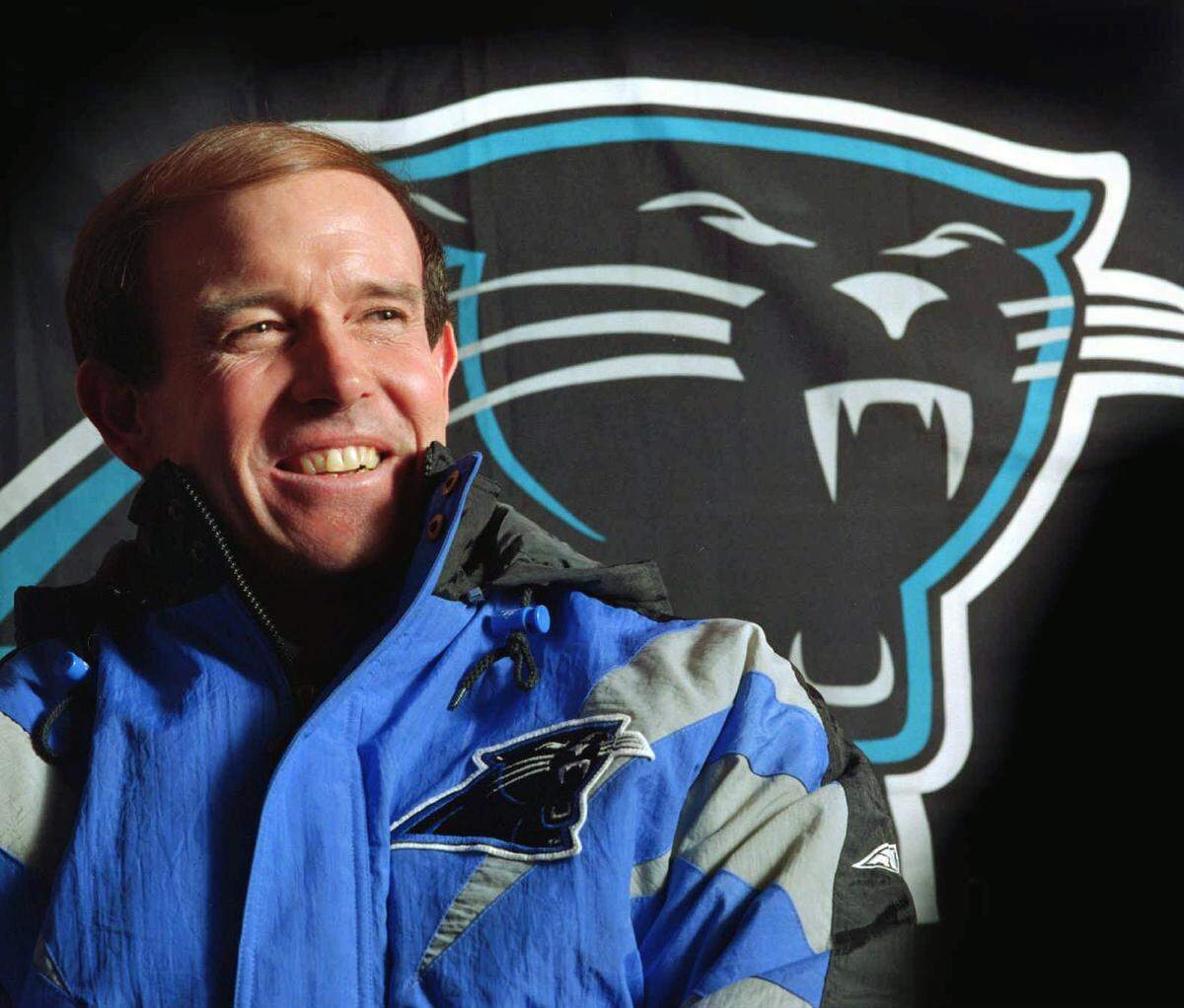 Dom Capers, shortly after being introduced as the first-ever Carolina Panthers head coach on January 23, 1995.
