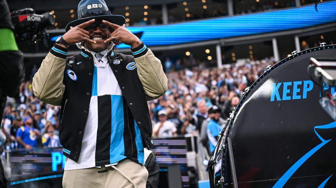 In splashy return, Newton gives ‘big ups’ to Tepper before pounding Panthers’ drum