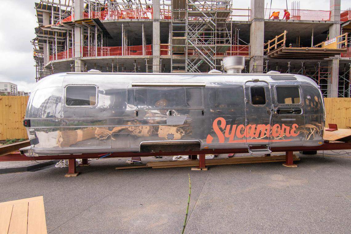 Sycamore Brewery’s kitchen is tucked inside its iconic Airstream, located on the top level.