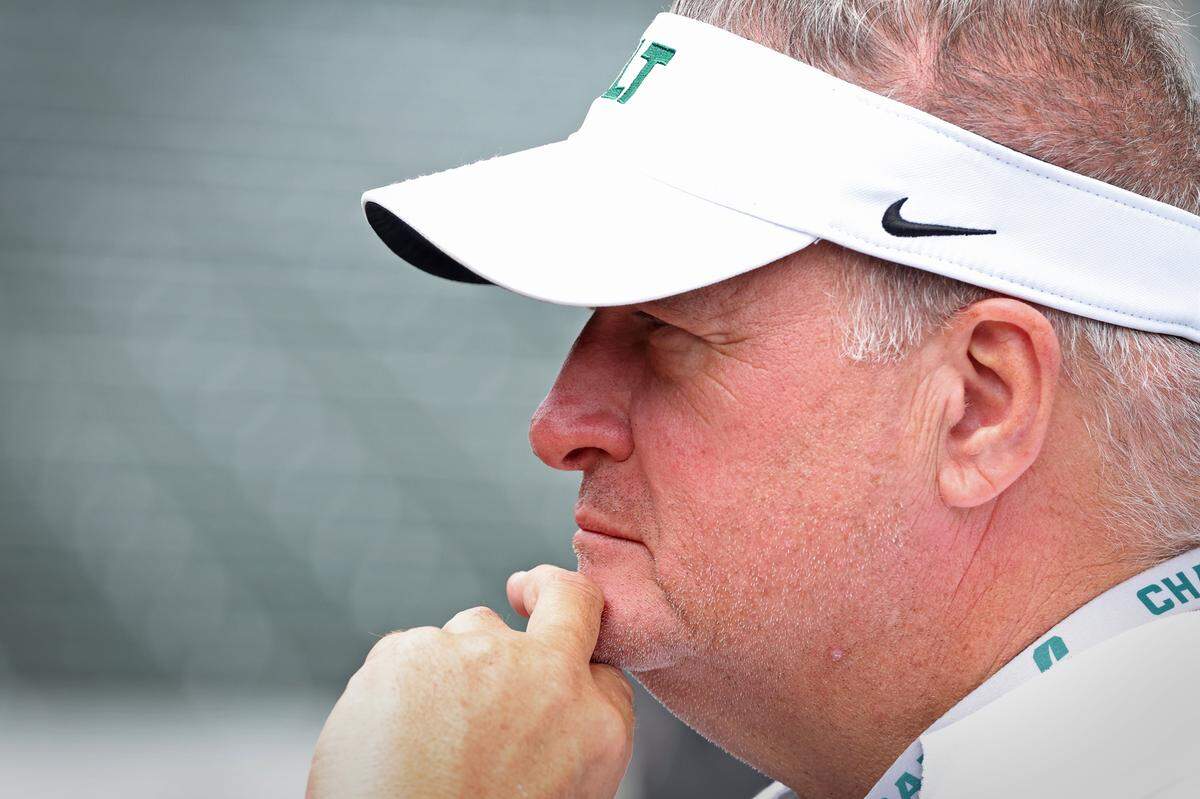 Charlotte 49ers head coach Biff Poggi.