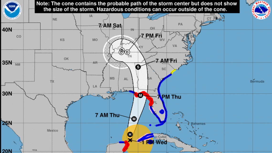 Hurricane Helene could dump heavy rains on Charlotte area, Carolinas’ mountains, NWS says