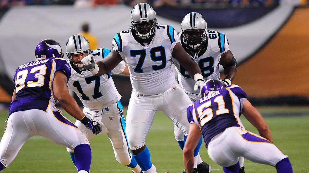 The Panthers traded up to select Jeff Otah (79) in the first round in 2008, giving up a first, second, and fourth-round pick to do so.