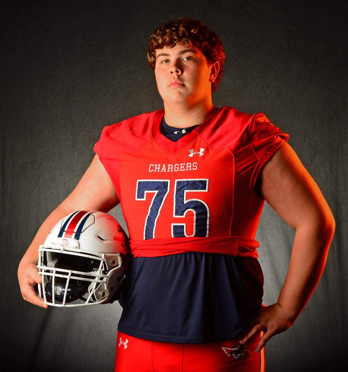 Providence Day Chargers offensive lineman Cooper Hodson on Tuesday, December 9, 2025.