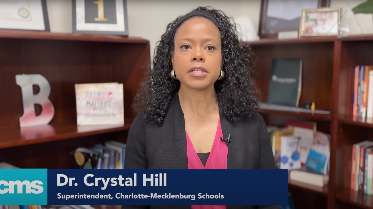 Charlotte-Mecklenburg Schools Superintendent Crystal Hill speaks in a video posted last week apologizing for the way the district communicated with parents about shooting threats.