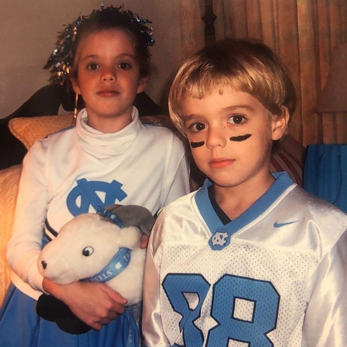 Deems May (right) and his sister Lindsey-Catherine, now a senior at UNC