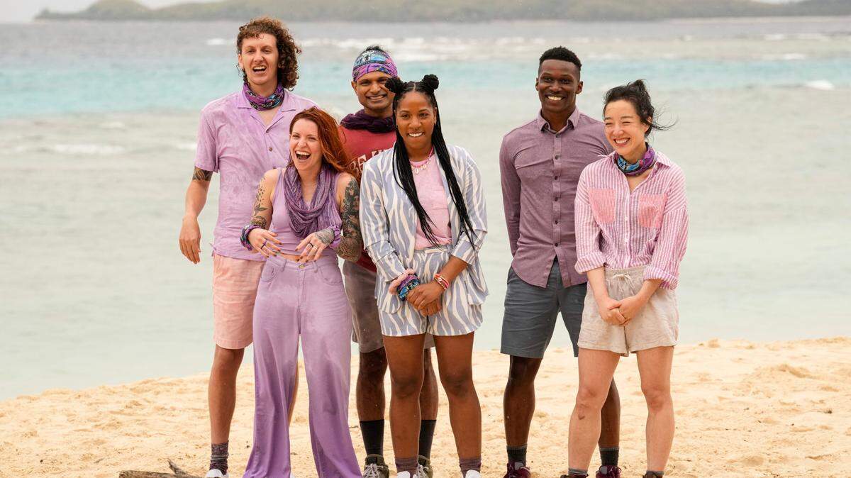Kenzie Petty of Charlotte pictured with other castaways on “Survivor” Season 46.