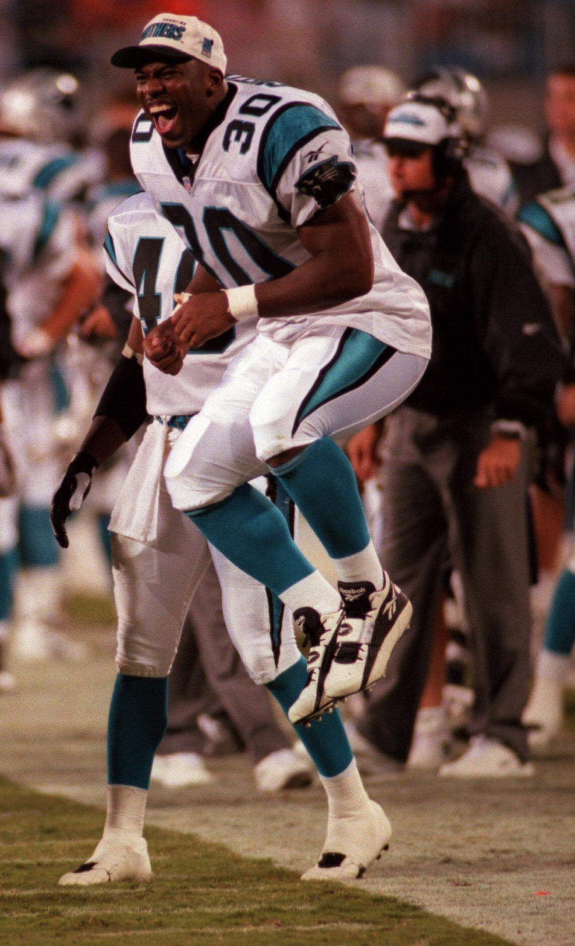 Fullback Howard Griffith played for Carolina in the mid-1990s and then migrated to Denver, where he started for two Broncos Super Bowl teams and got to know the McCaffrey family.