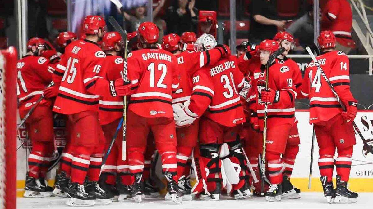 The top-seeded Charlotte Checkers open their bid for the American Hockey League's Calder Cup on Saturday in Providence