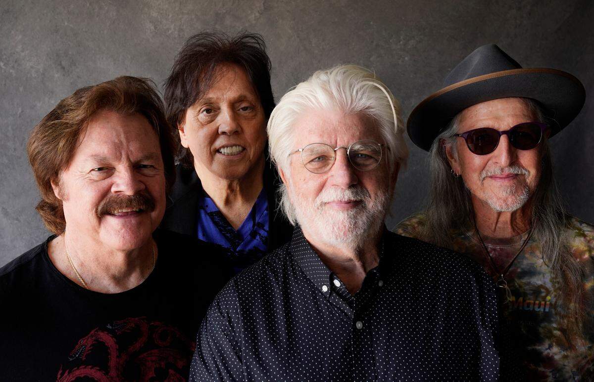 The Doobie Brothers, from left, Tom Johnston, John McFee, Michael McDonald and Pat Simmons, are celebrating 50 years together.