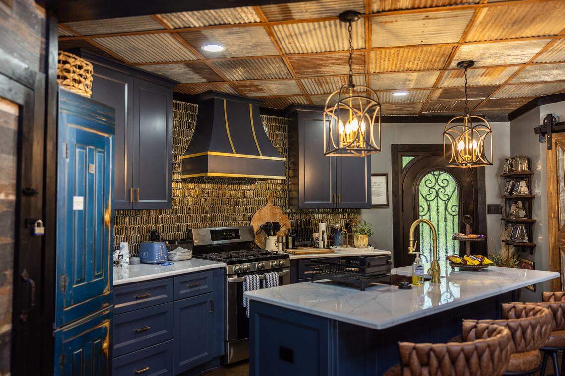 The kitchen in Tom and Betty Flohr's silo converted into a short term rental property in Lincolnton, N.C.