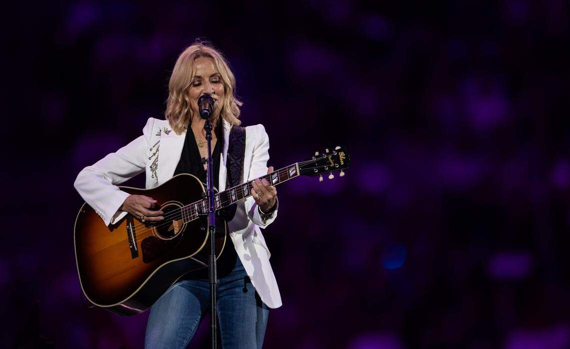 Sheryl Crow performs during Concert for Carolina in Charlotte, N.C. on Saturday, October 26, 2024.