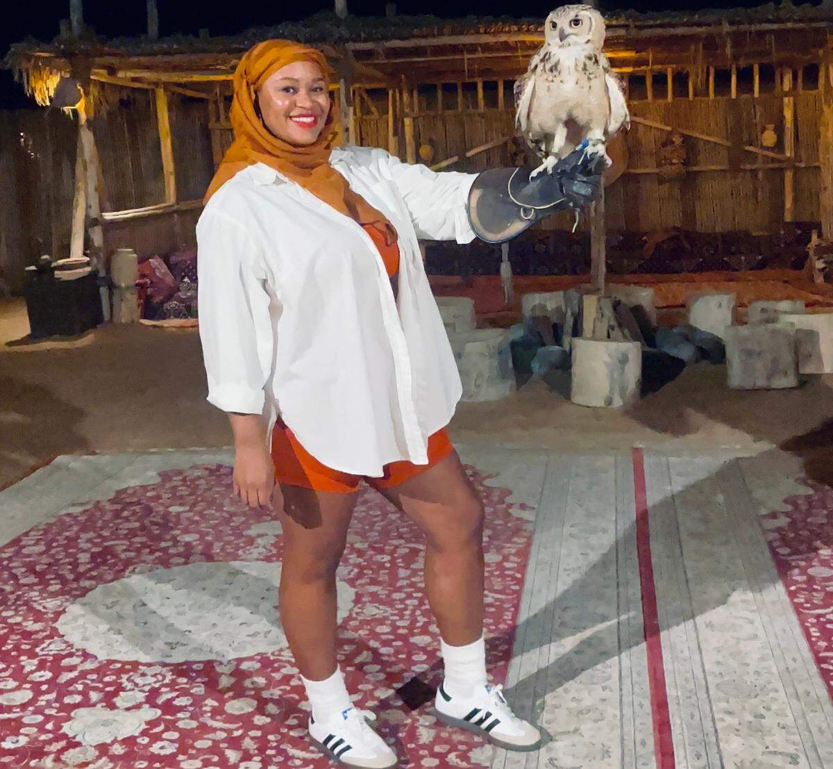 A falcon encounter in the United Arab Emirates.