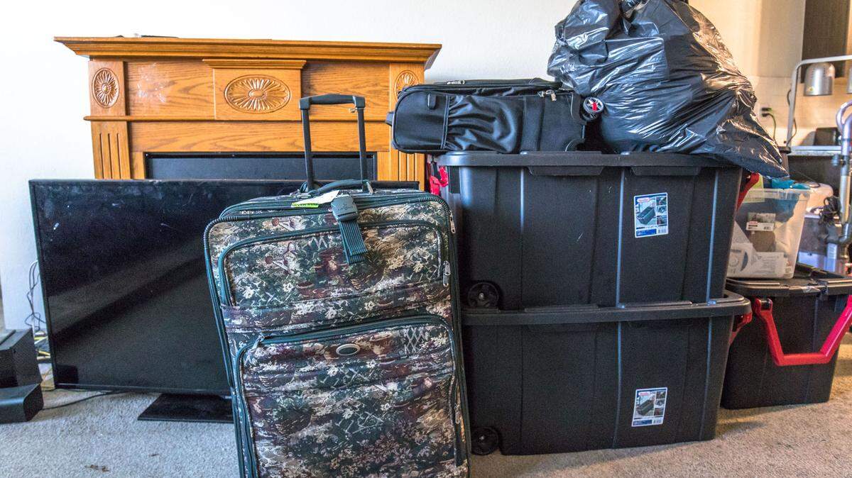 Belongings in a north Charlotte apartment in process of being packed up in preparation for a forced eviction on Nov. 10, 2021. 