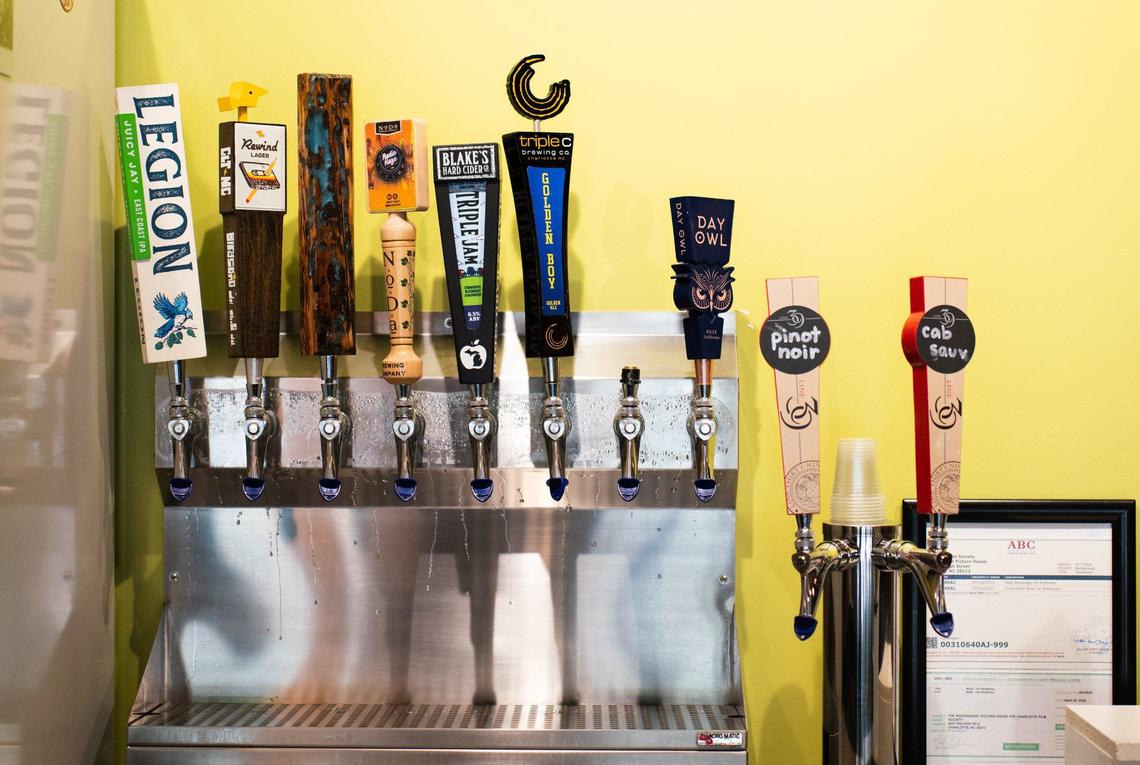 The beer selection at the Independent Picture House, which offers local beers and cookies for sale in the main lobby.